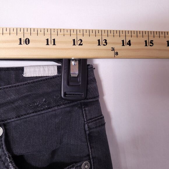 Lovers + Friends Jeans 25 Black Distressed Goth Rockstar - Picture 8 of 12